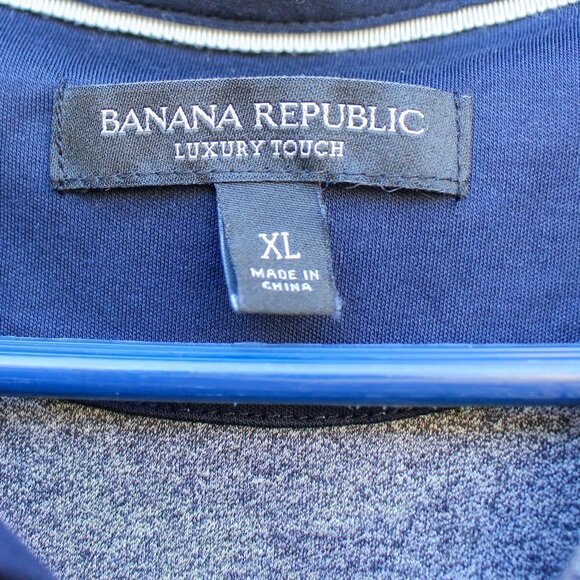 Banana Republic Luxury Touch Polo Short Sleeve Shirt Grey Blue XL Golf - Picture 4 of 7
